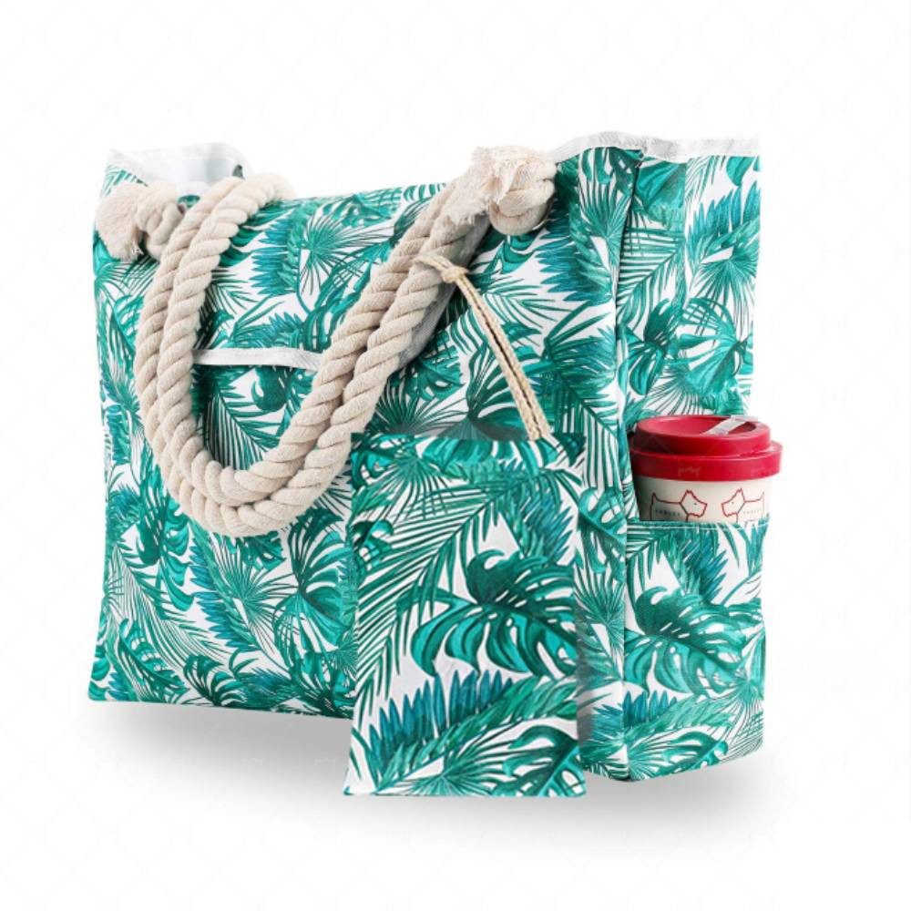 Blusmart Strandtasche Große Strandtasche für Damen mit kleiner Geldbörse (Segeltuch Umhängetasche, Beach Bag, Einkaufstasche Wasserdicht), Für Reisen, Strand, Schwimmbad
