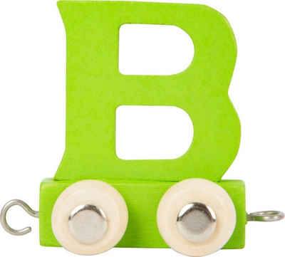 Small Foot Spielzeug-Zug Buchstabenzug Namenszug B grün Dekozug, (Set, 1-tlg., 1), Einzigartiges Design, Made in Germany