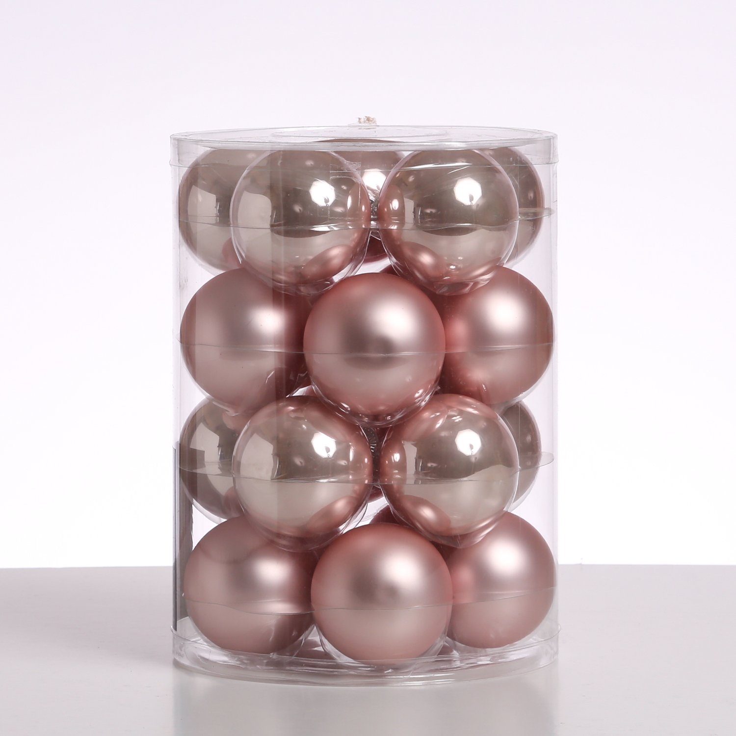 Weihnachtsbaumkugel Christbaumkugel Weihnachtskugel Glas D.6cm glänzend matt rosa 20er Set