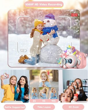 Gofunly 3-12 Jahre Jungen und Mädchen Weihnachten Spielzeug Kinderkamera (20 MP, 8x opt. Zoom, mit 32GB-Karte Selfie Digitalkamera Kinder Fotoapparat Kinder)