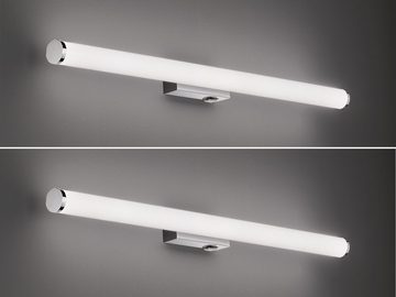 meineWunschleuchte Spiegelleuchte, LED fest integriert, Warmweiß, 2er Set groß-e Wand-lampe mit Schalter Badlampen Silber, Breite 80cm