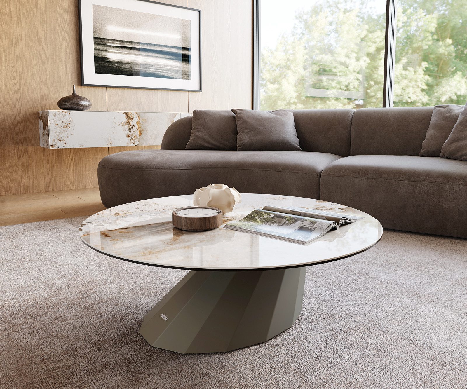 DELIFE Couchtisch Edge, Rund 100x100 cm günstig online kaufen