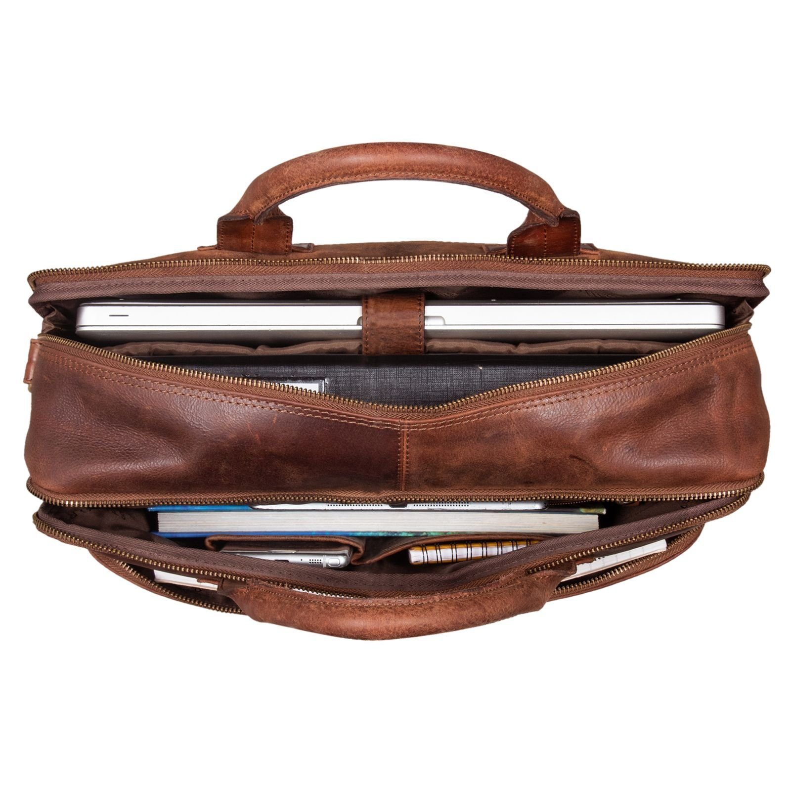 STILORD Laptoptasche "Hector" Große Business Ledertasche für Herren