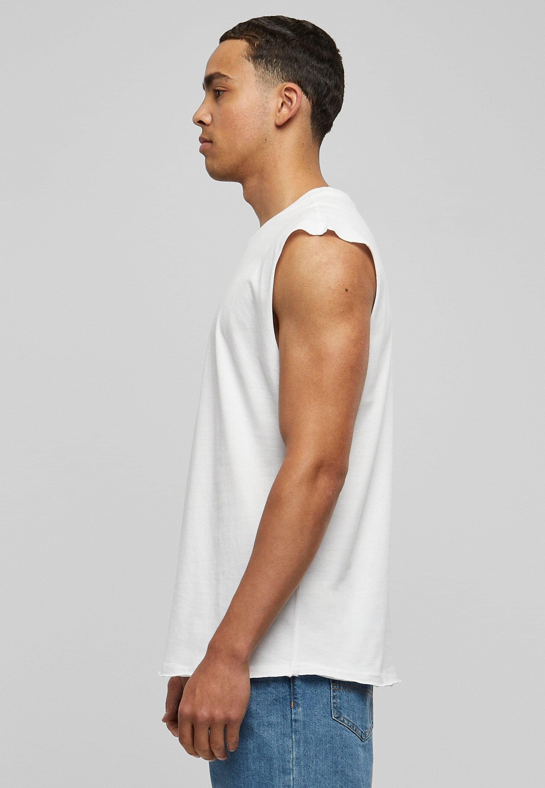 URBAN CLASSICS T-Shirt Herren Open Tee white (1-tlg) Edge Sleeveless