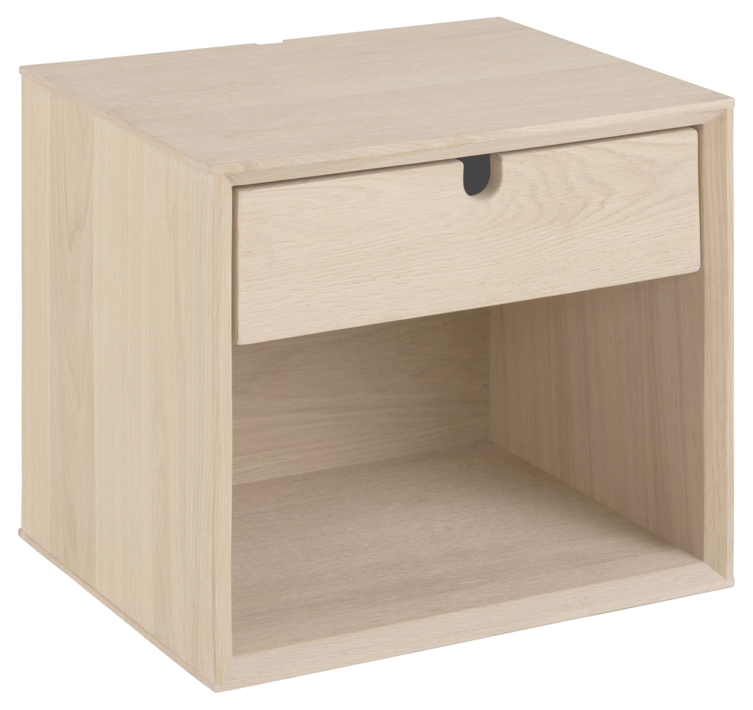 Nachttisch in Eiche weiss pigmentiert - 37x33x32cm (BxHxT)