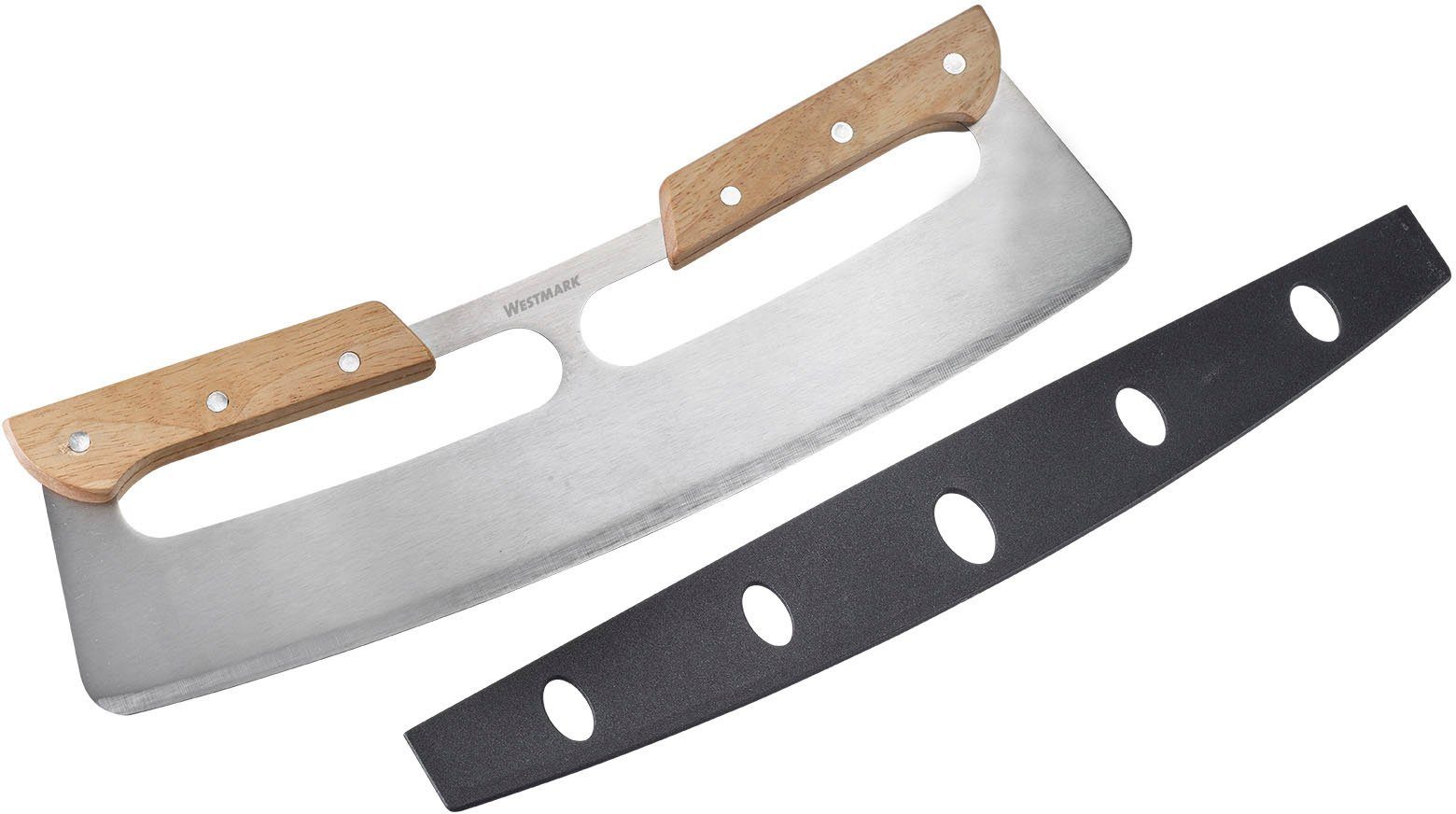 WESTMARK Pizzaschneider Pro, Wiegemesser, Edelstahl Holzgriff mit