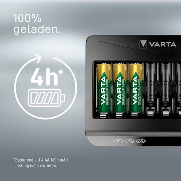 VARTA VARTA LCD Multi Charger+ für 8 AA/AAA Akkus mit Einzelschachtladun Akku-Ladestation