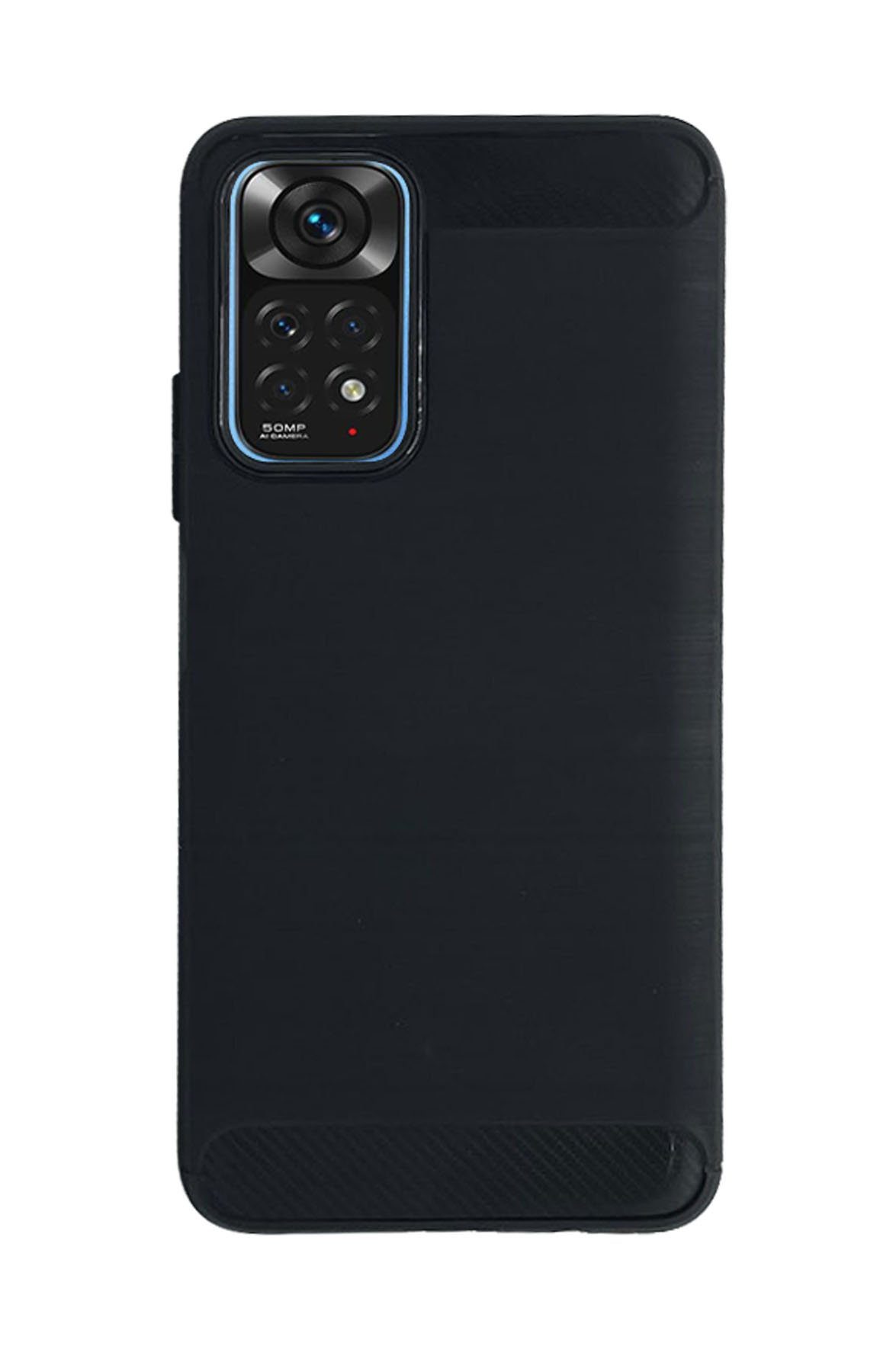 cofi1453 Handyhülle Silikon Hülle Carbon Case TPU für XIAOMI REDMI NOTE 11s Schwarz