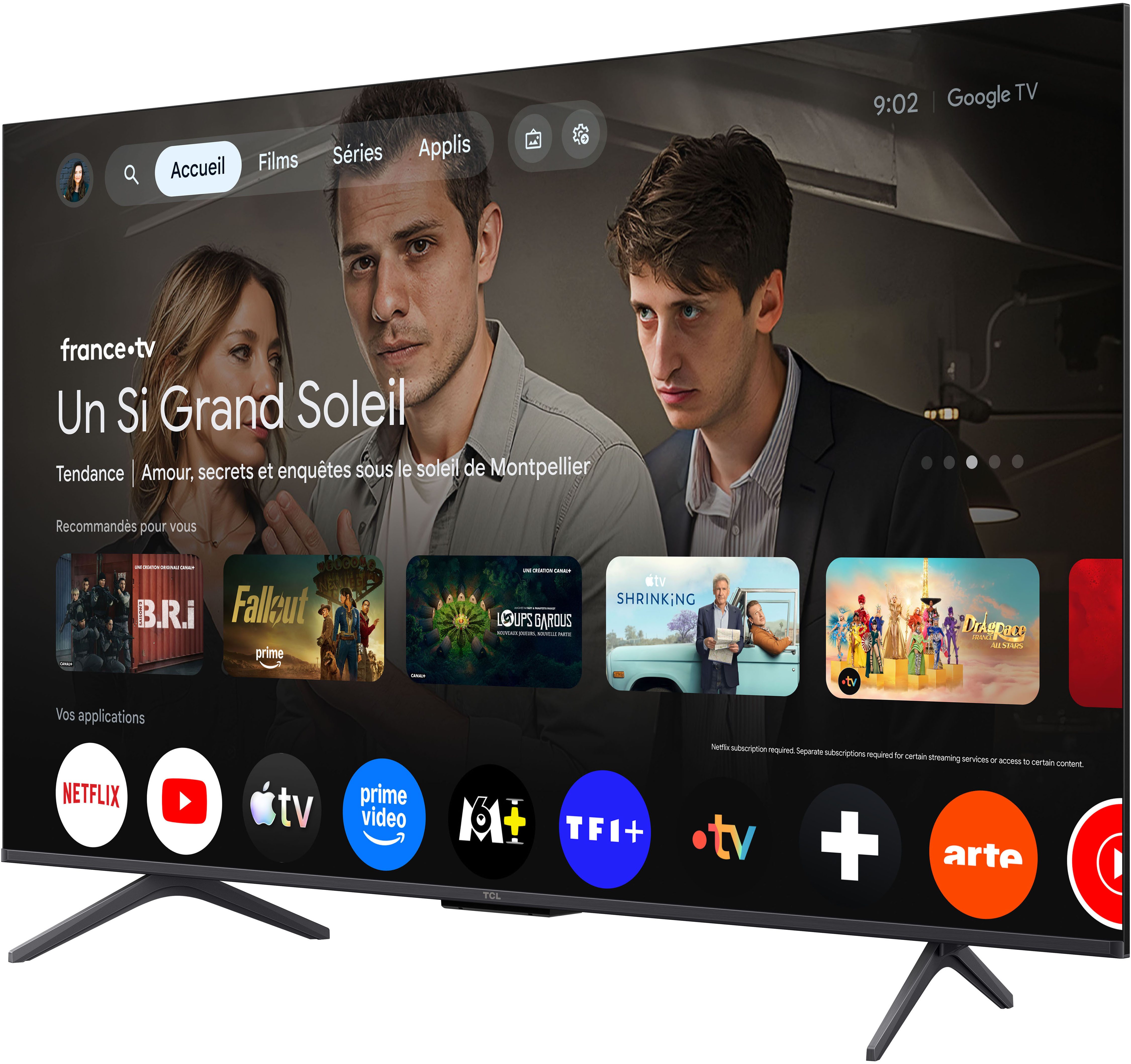 TCL 55T8D Mini-LED-Fernseher (139 cm/55 Zoll, 4K Ultra HD, Smart-TV, Google TV, QD-Mini LED, AiPQ Pro Prozessor, 144Hz, ONKYO 2.1, Apple AirPlay 2)
