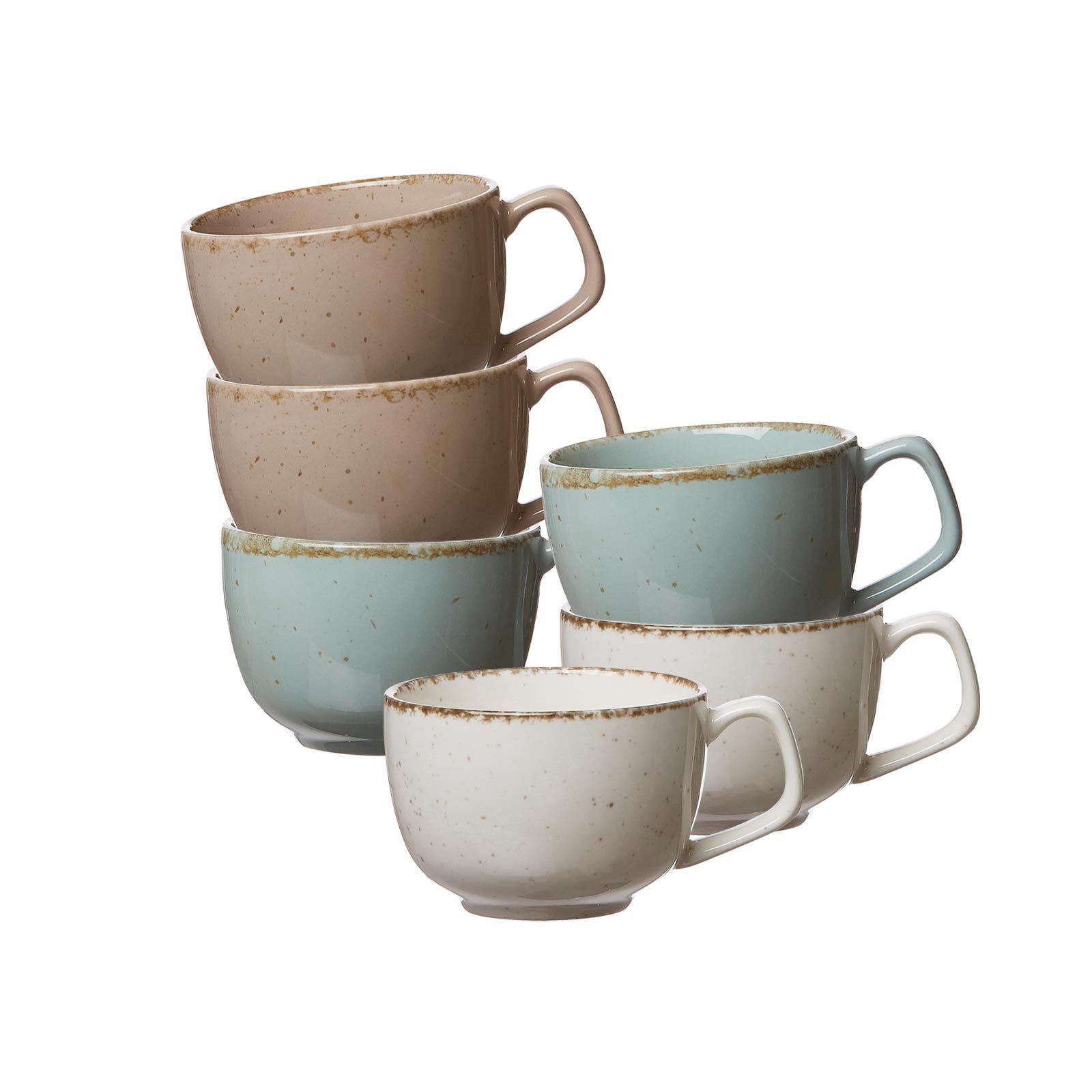 Ritzenhoff & Breker Tasse Casa Kaffeetassen 200 ml 6er Set, 6-tlg., Porzellan