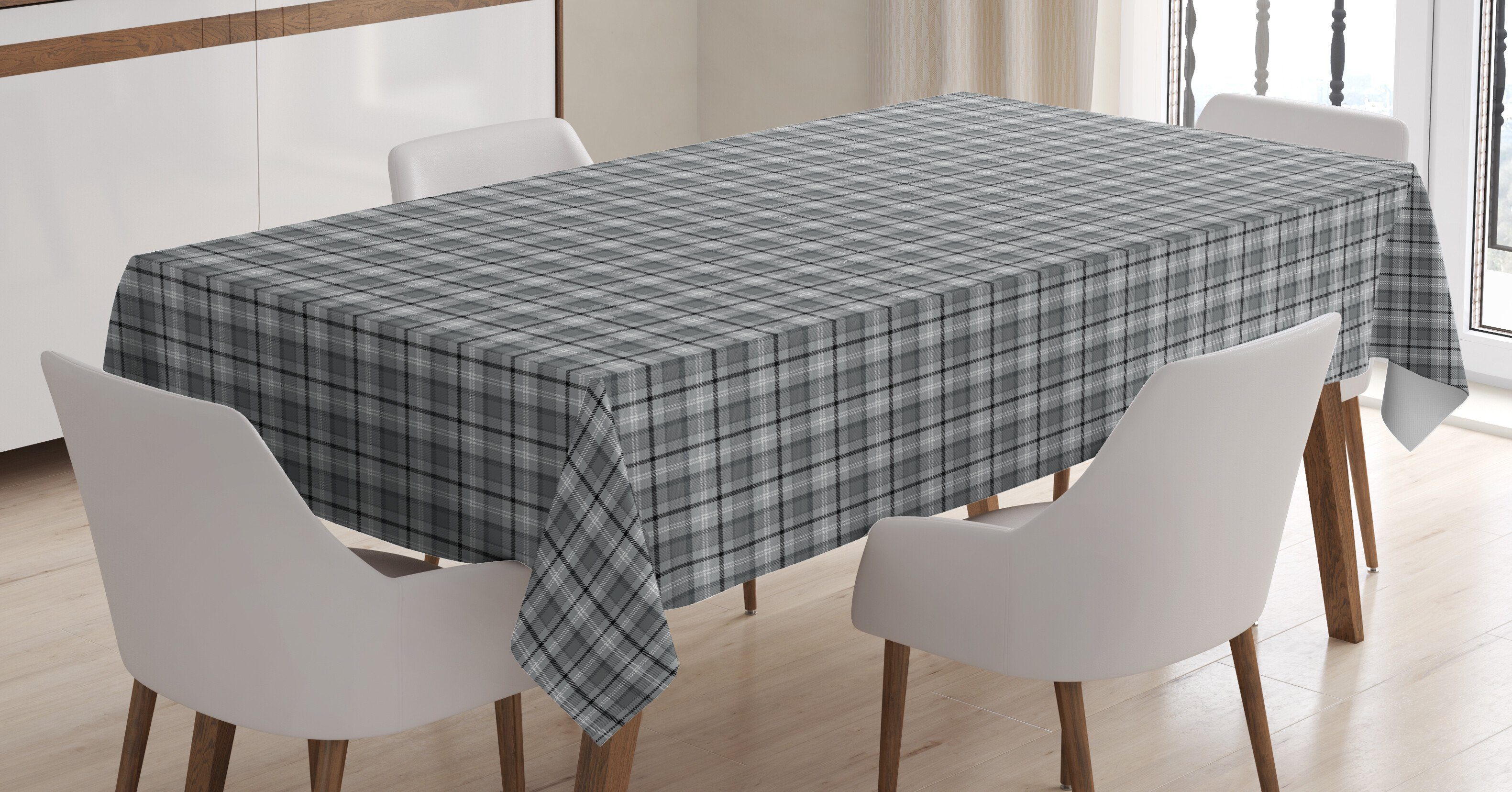 Farbfest Scottish und geeignet Für Tischdecke Grau Abakuhaus Classical den Waschbar Außen Farben, Klare Schwarz Bereich