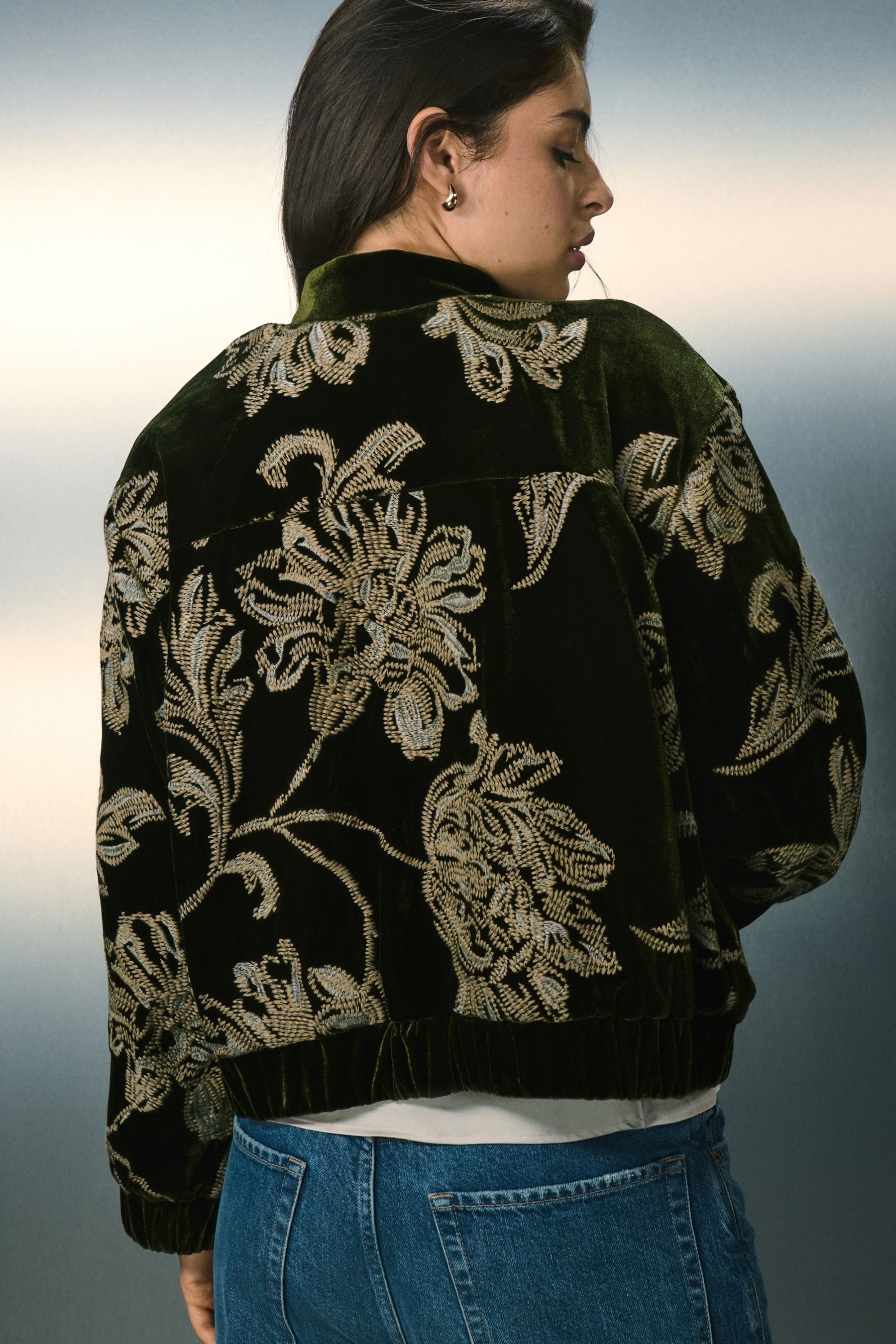 Next Blouson Bestickte Samtjacke (1-St) günstig online kaufen