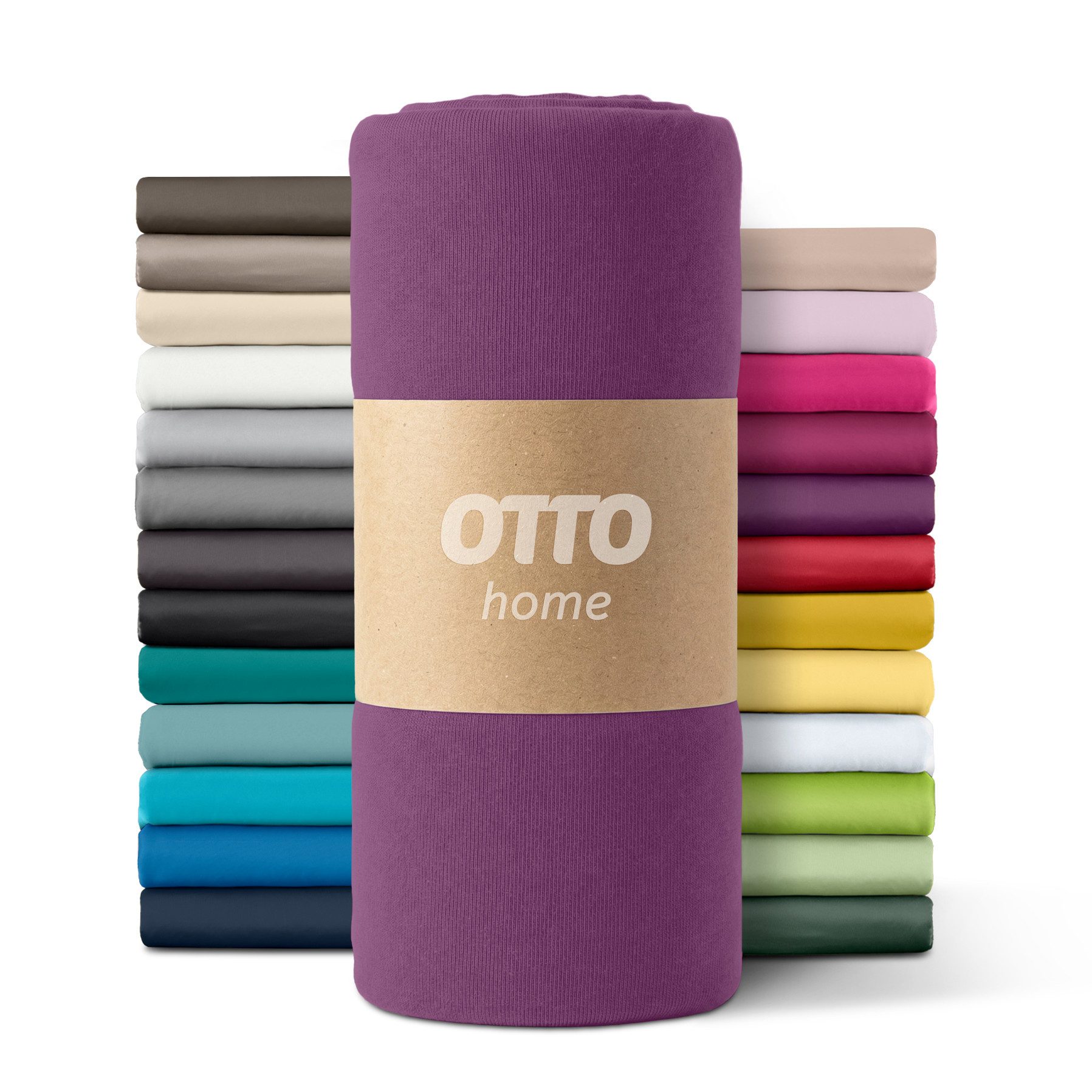 OTTO home Spannbettlaken PAPRIKA Microfaser-Jersey und warme Fleece-Qualität, Microfaser-Jersey, Gummizug: rundum, (2 Stück), Bettlaken Laken Spannbettuch, schnelltrocknend