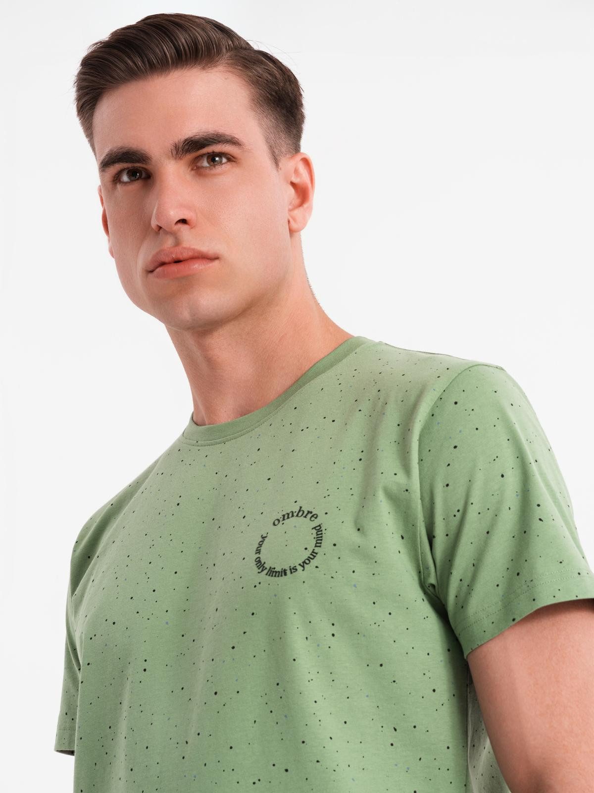 OMBRE Print-Shirt Bedrucktes Herren-T-Shirt aus Baumwolle mit Rundhalsausschnitt