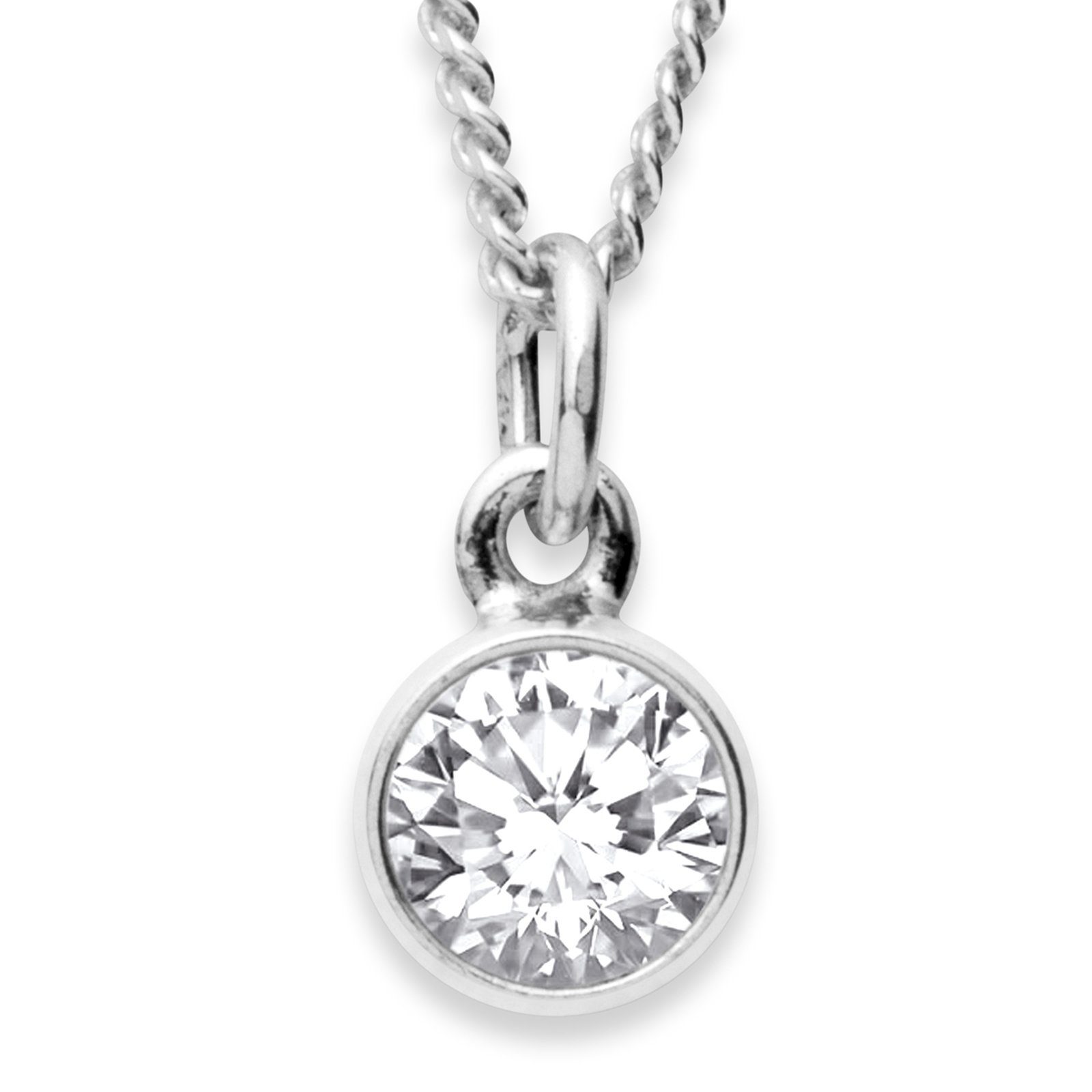 OSTSEE-SCHMUCK Kette mit Anhänger - Classic 6 mm - Silber 925/000 - Zirkonia (2-tlg)