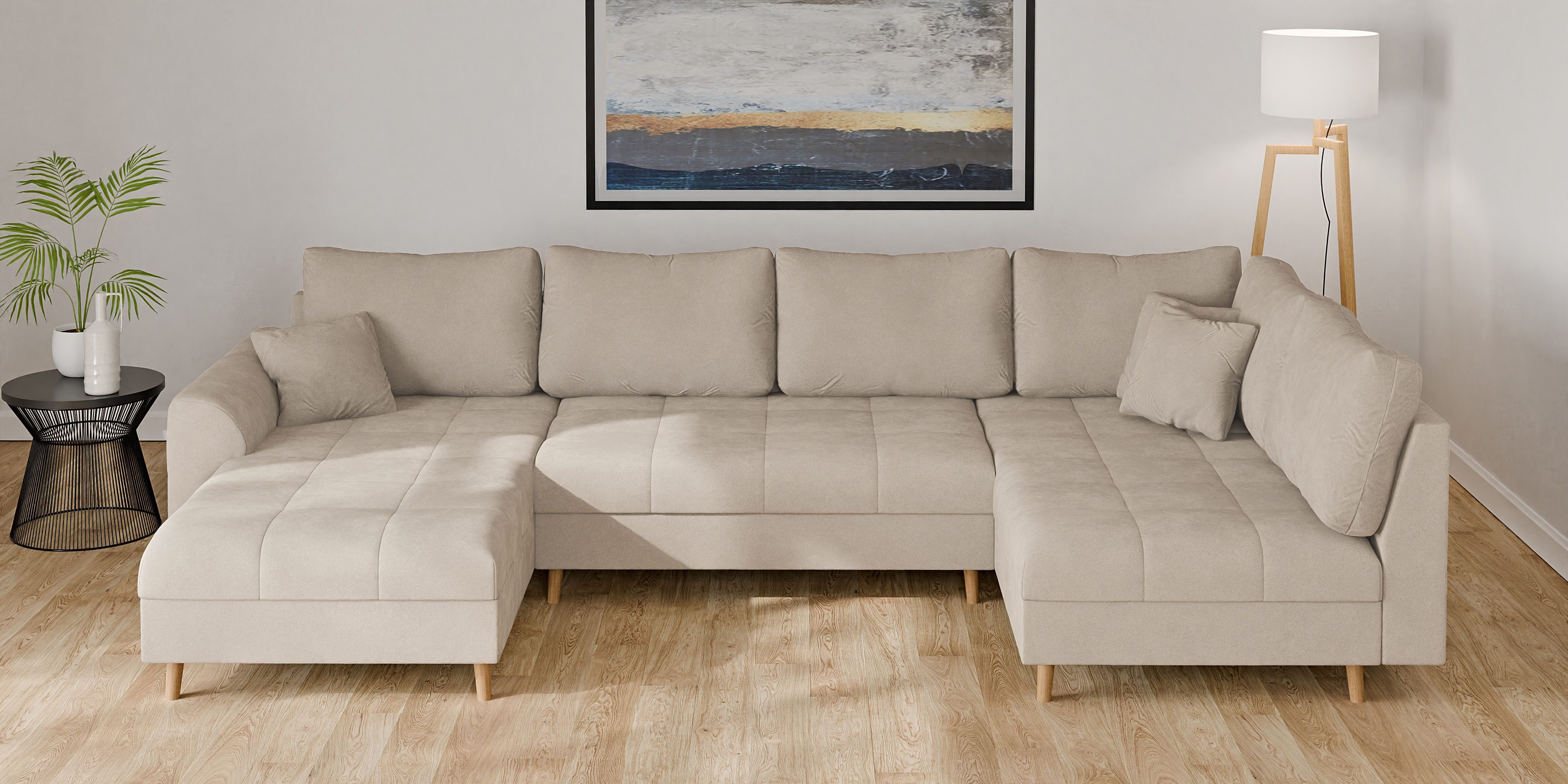 Home affaire Wohnlandschaft "CHARRE U-Form mit Ottomane, Maße B/T/H: 310/16 günstig online kaufen