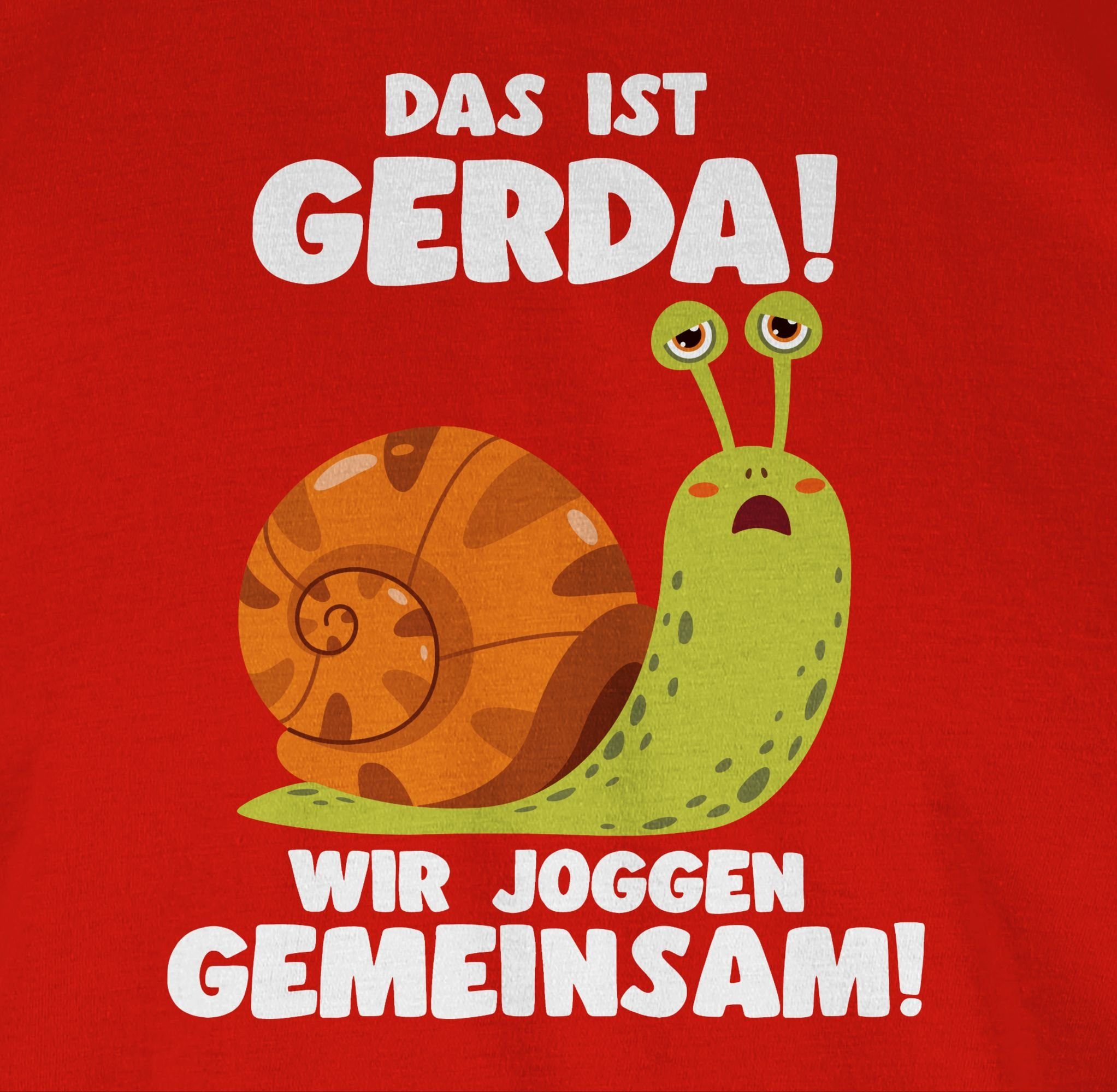 joggen Shirtracer Zubehör - Gerda Das Wir Joggen ist Langsame Wandern Sp Schecke gemeinsam Lustig T-Shirt Joggen Rot Laufen 03