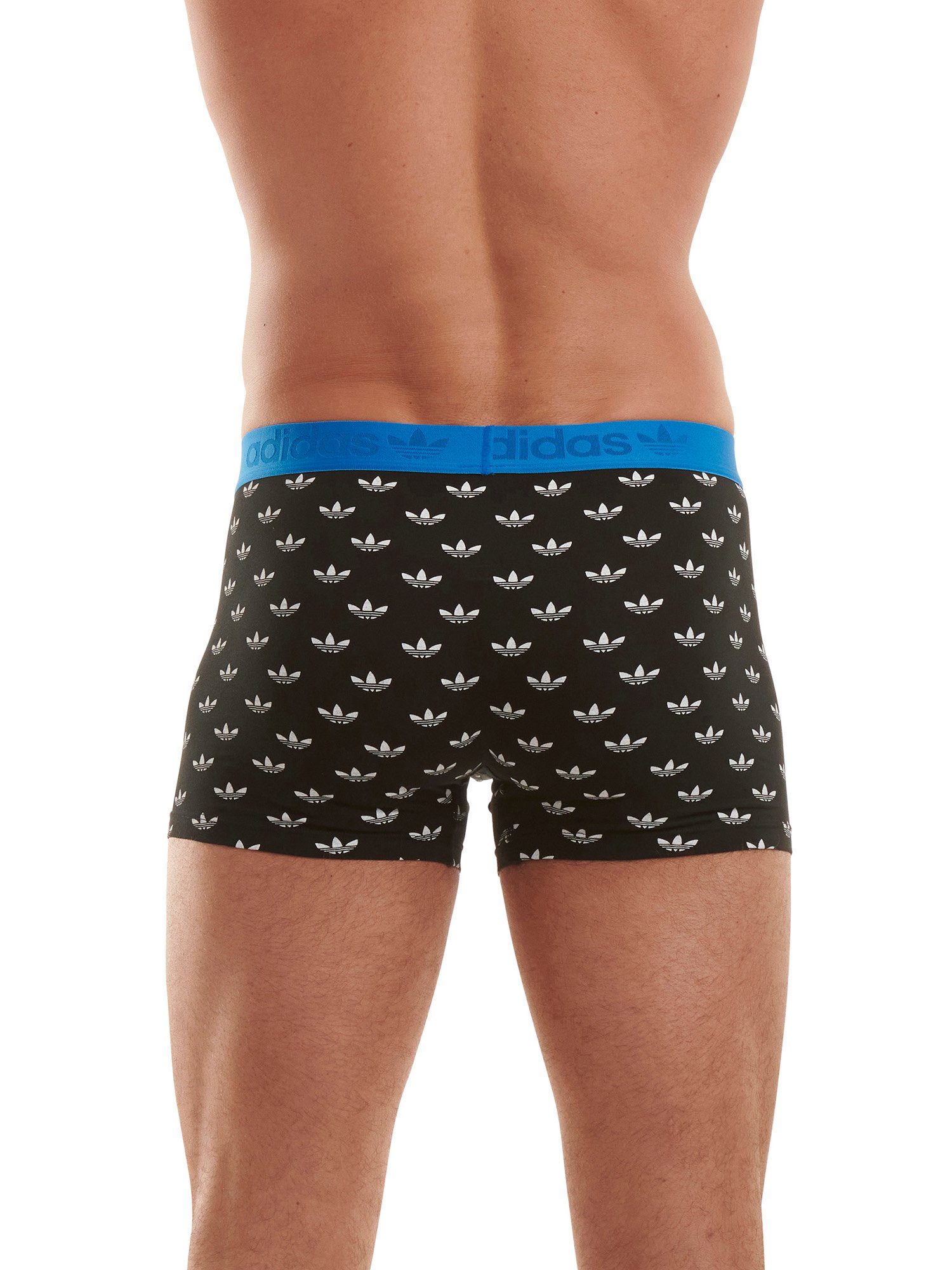 (4-St) Print adidas Boxer Comfort Originals schwarz Cotton Flex Retro