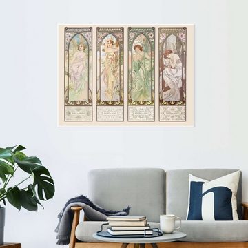 Posterlounge Poster Alfons Mucha, Die Vier Tageszeiten I, Wohnzimmer Malerei