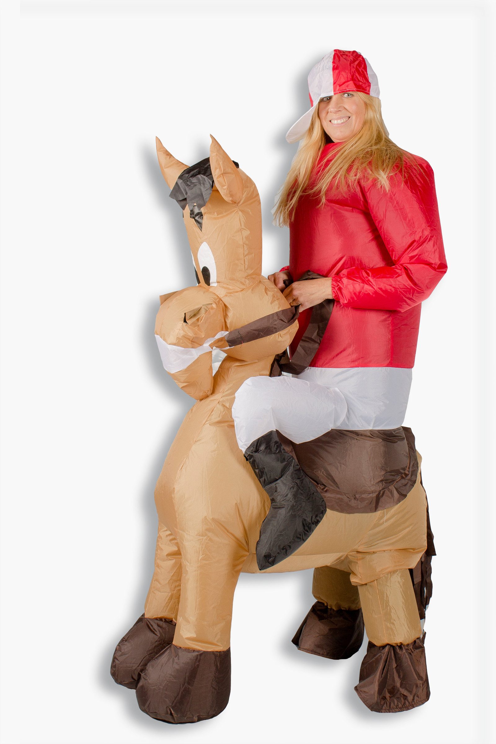 Home Feeling Cowboy-Kostüm Aufblasbares Kostüm Pferd Reiter Karneval Kostüm