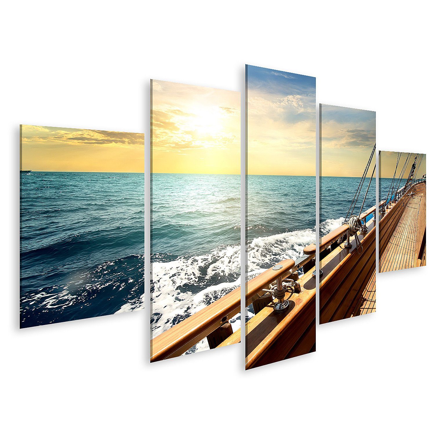 islandburner Leinwandbild Bild auf Leinwand Segelboot Im Roten Meer Auf Den Sonnenuntergang Wan