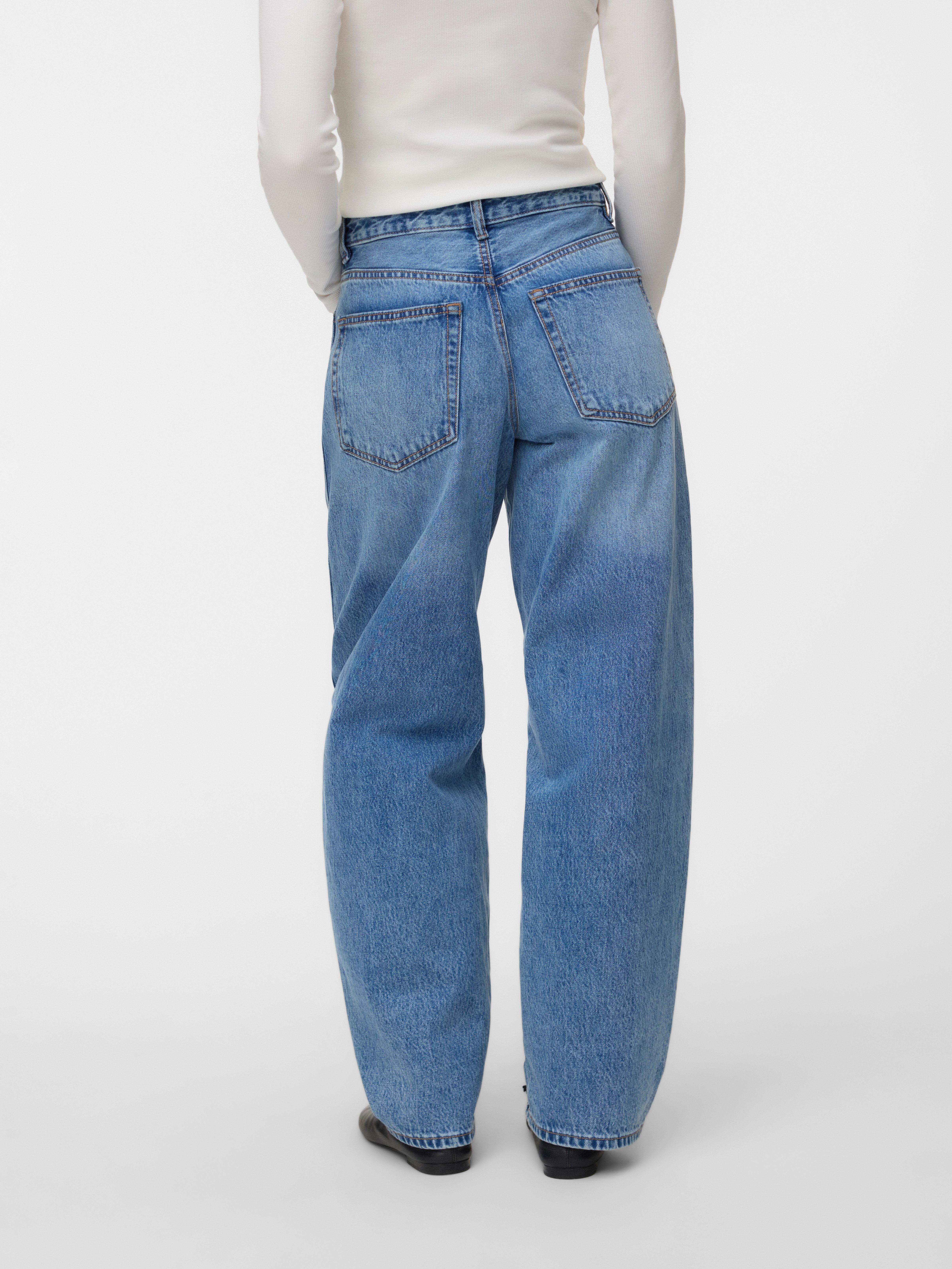Vero Moda Weite Jeans VMZOE MR BARREL DNM JEANS LI3154 NOOS Baumwolle, mid waist, loose fit