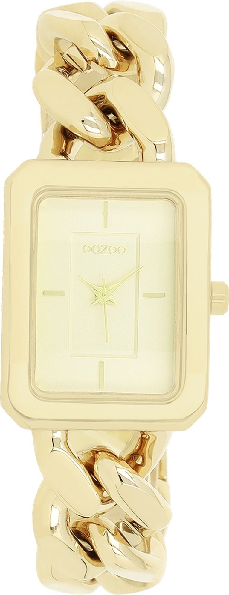 OOZOO Quarzuhr Oozoo groß (ca. 31x24mm) Timepieces Indizes: rechteckig, Metallarmband, Damenuhr Armbanduhr stripes Analog, Fashion-Style, Damen