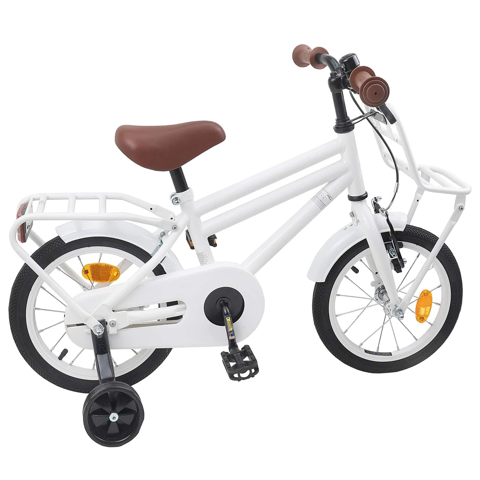 vidaXL Kinderfahrrad 90 x 49 x 67,5 cm Kinderfahrrad 12 Zoll für 2-4 Jahre alt Weiß Stützrä