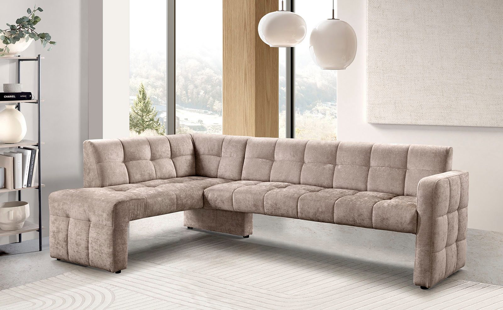 exxpo - sofa fashion Essbank Barista, bequem und elegant, hohe Bodenfreiheit, Eckbank Barista bequem und elegant, hochwertige Detailverarbeitung