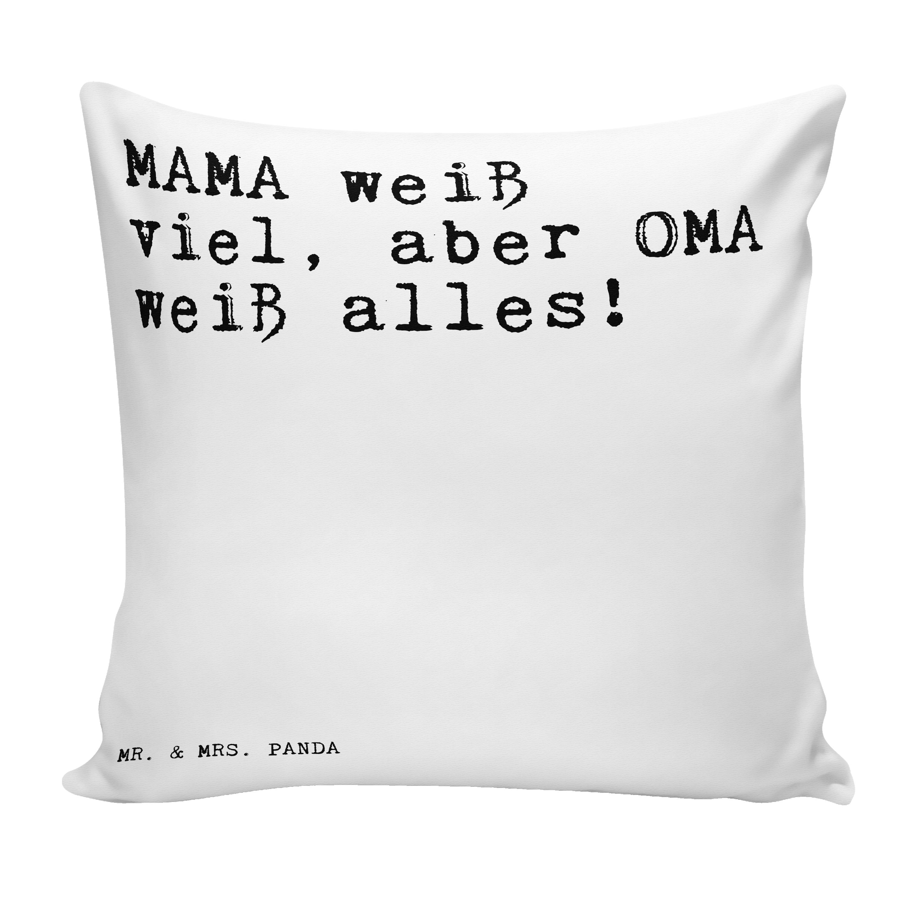 MAMA Oma, weiß - viel, aber... Panda - Weiß Geschenk, Mr. S lustig, Weisheiten, & Mrs. Dekokissen