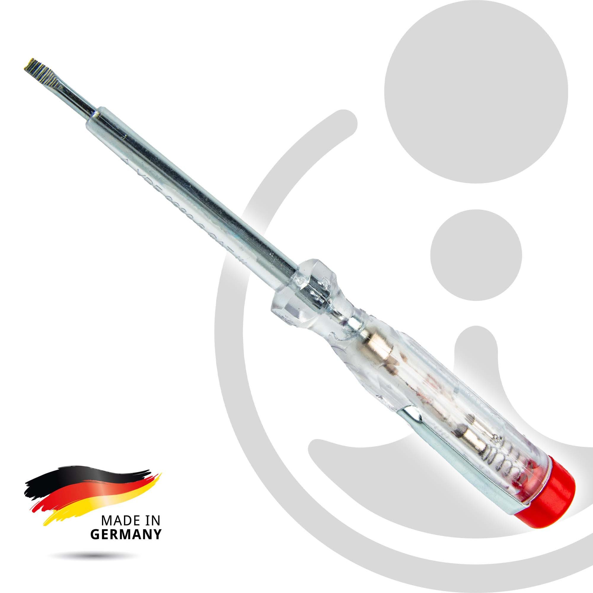 EUROTOOLS Schraubendreher Spannungsprüfer Phasenprüfer 250 V, Schlitz - Schraubendreher 140 mm