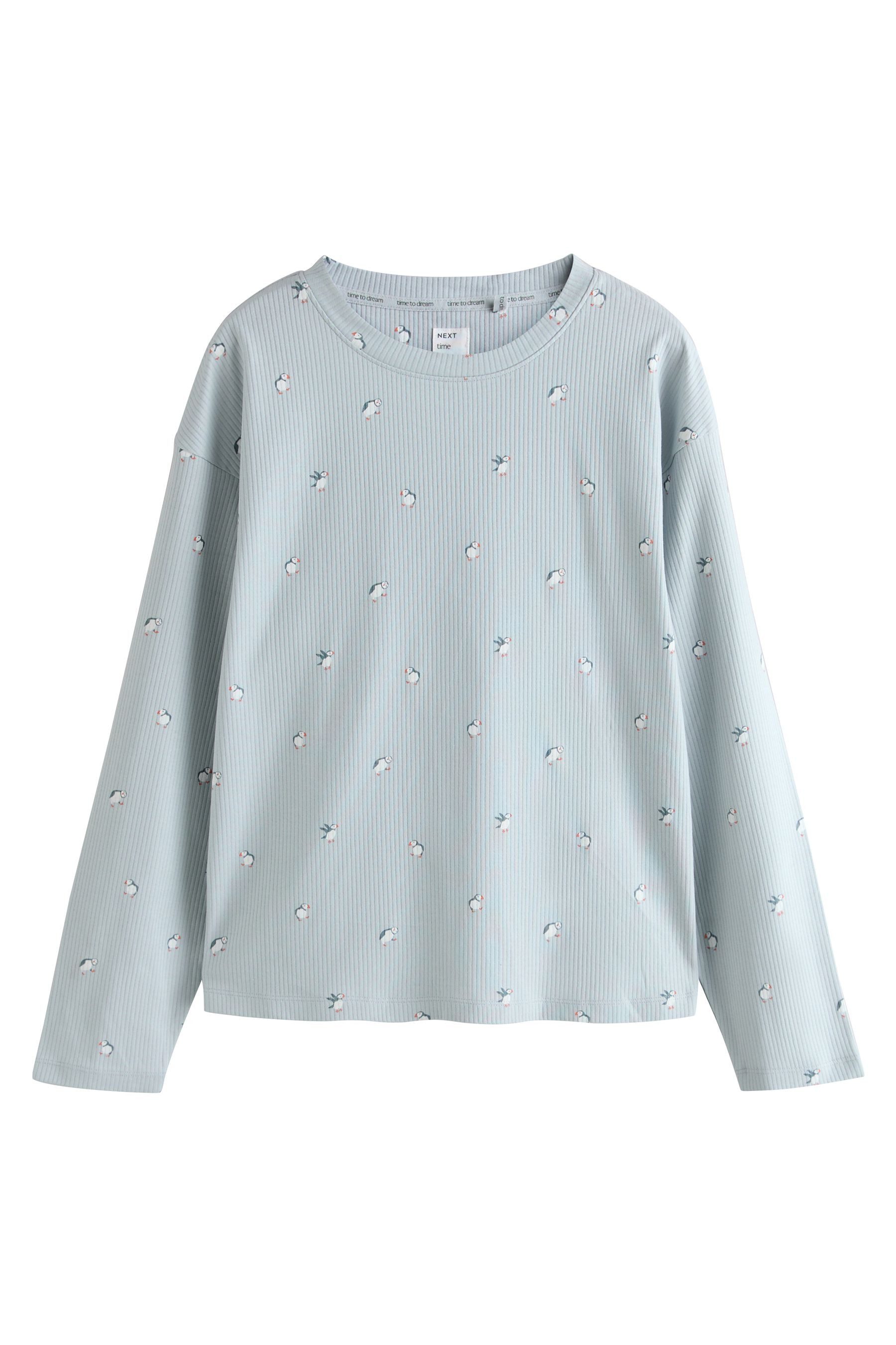 Next Pyjama Gerippter Langarm-Pyjama (2 tlg)