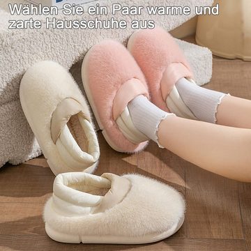 Daisred Damen Herren Winter Faux Pelz Slipper Weiche Plüsch Hausschuh