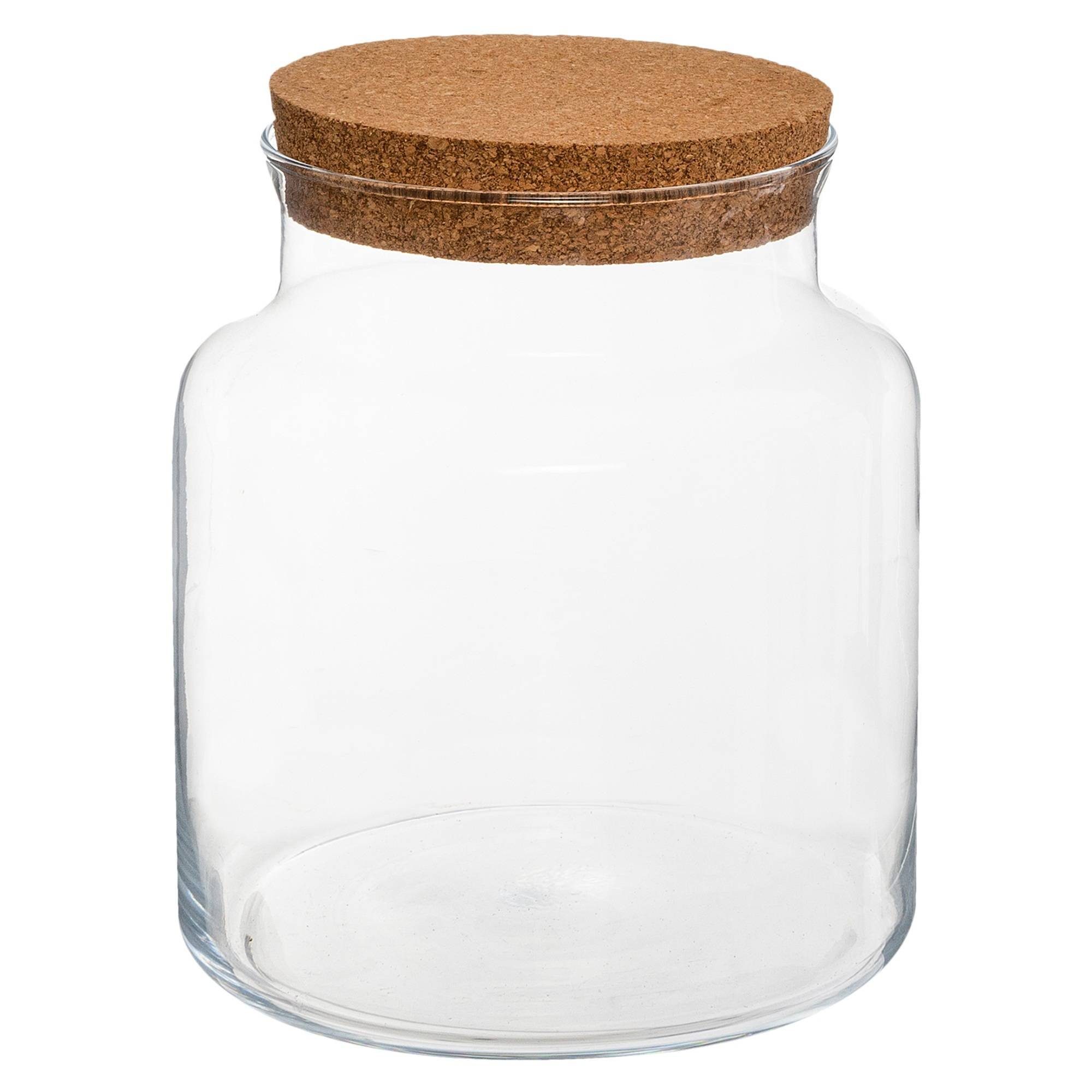 Atmosphera Créateur d'intérieur Dekovase Vase aus Glas mit Korken für Wald im Glas, H. 21,5 cm (einzeln)