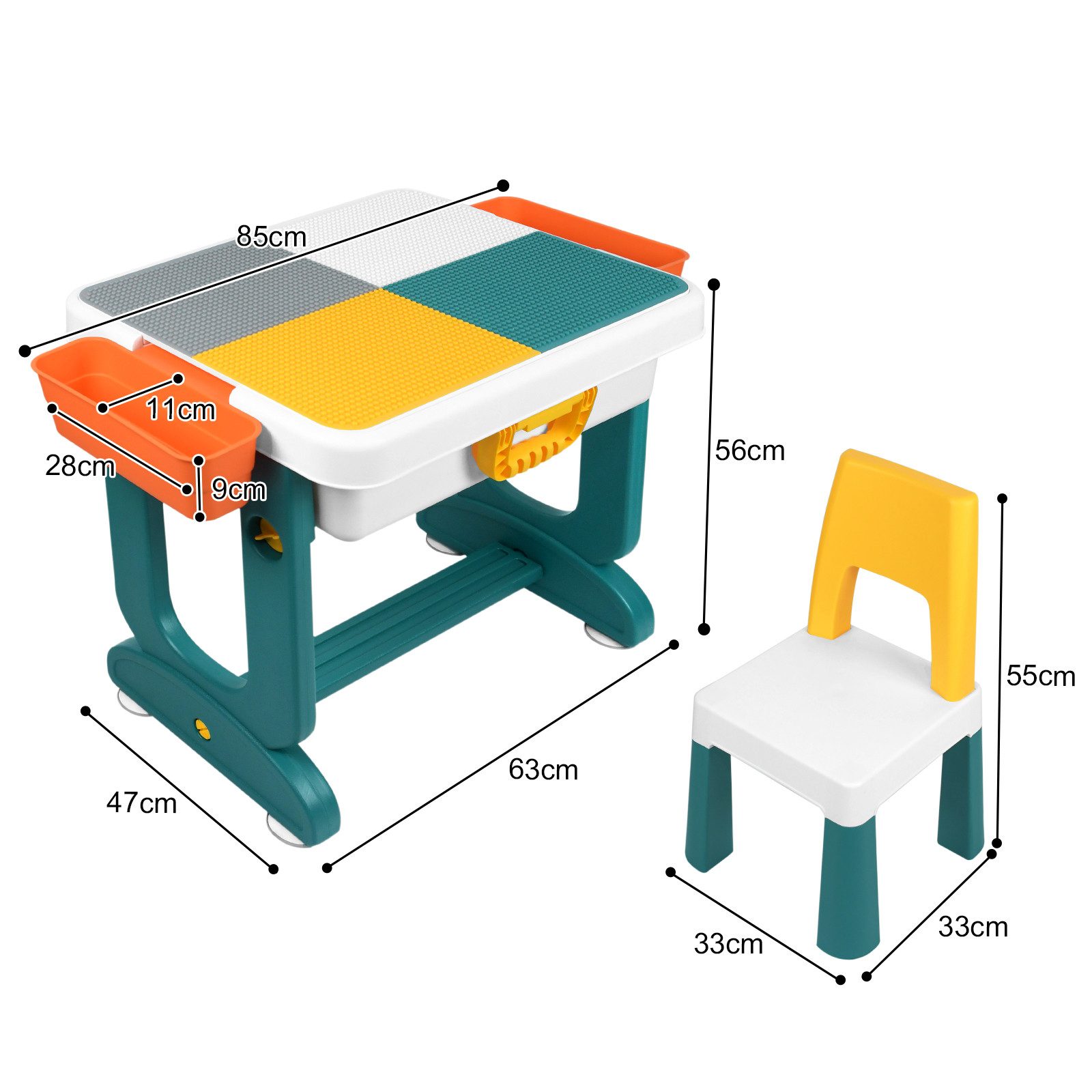 FIVMEN Kindersitzgruppe Höhenverstellbarer Kindertisch mit Stühle Set Spiel günstig online kaufen