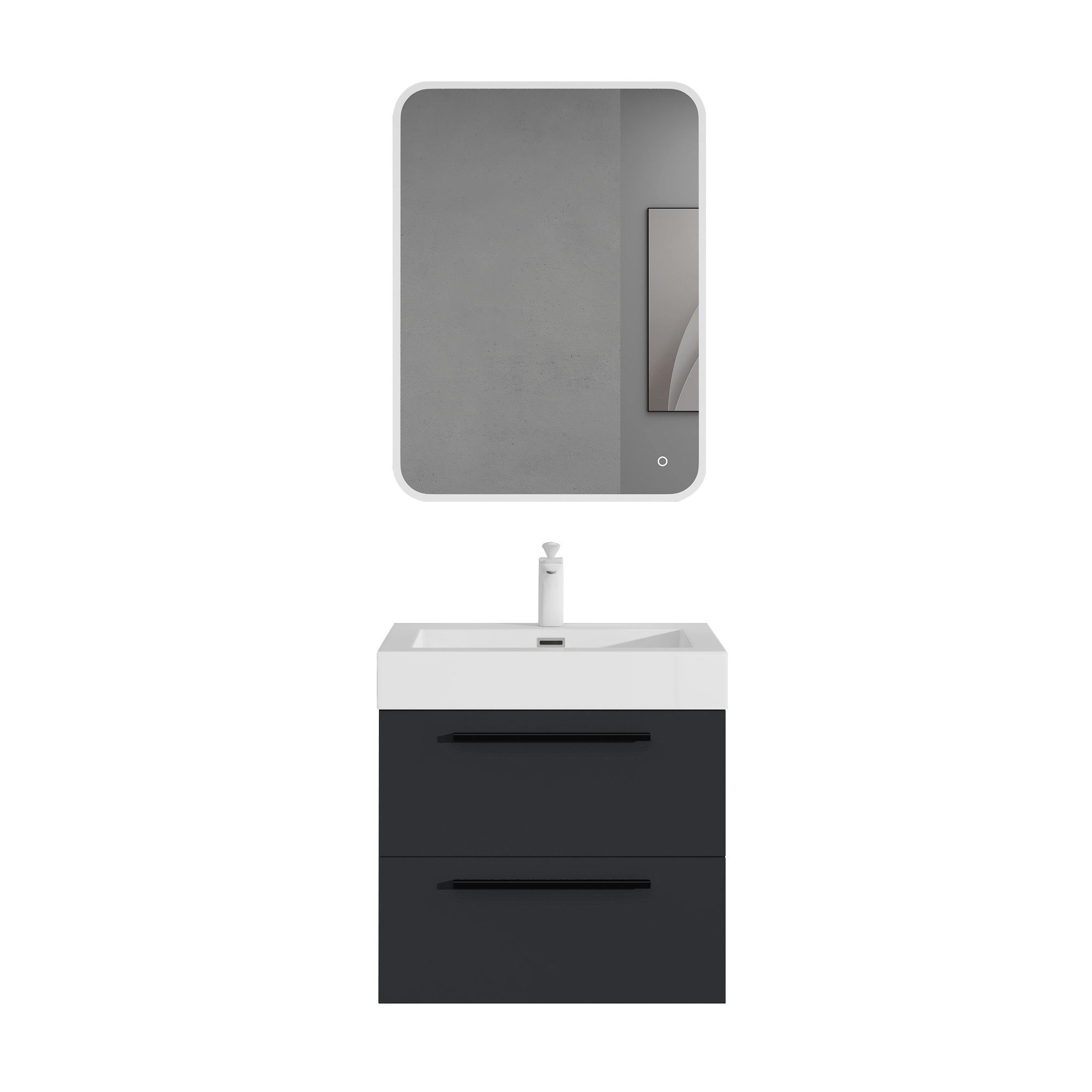 doporro Badezimmer-Set Badmöbel-Set Quadratto Waschbeckenunterschrank Wasch günstig online kaufen