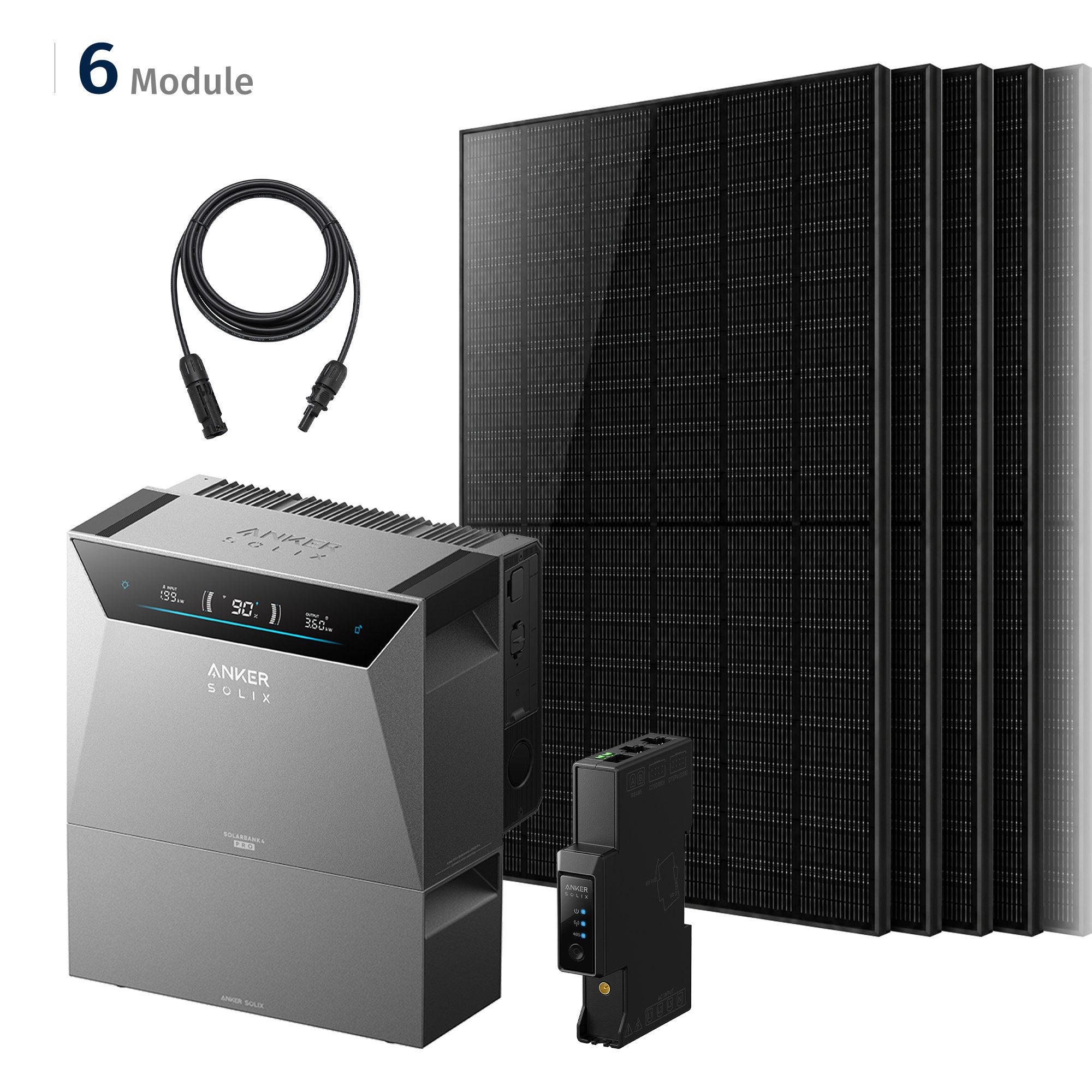SolarMars Balkonkraftwerk mit Speicher 3000W Anker Solix Solarbank 4 E5000 Pro, (mit optionaler BP5000 und BP2700 Erweiterungsakku)