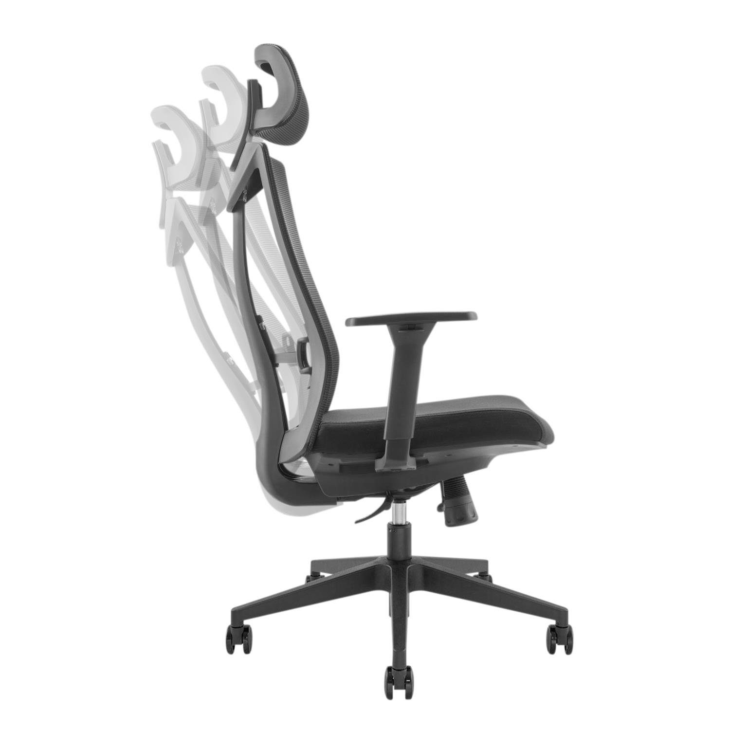 Ergo Office Drehstuhl ER-414 Ergonomischer Bürostuhl 150 kg, Drehstuhl mit Lordosenstütze, Kopfstütze & Höhenverstellung