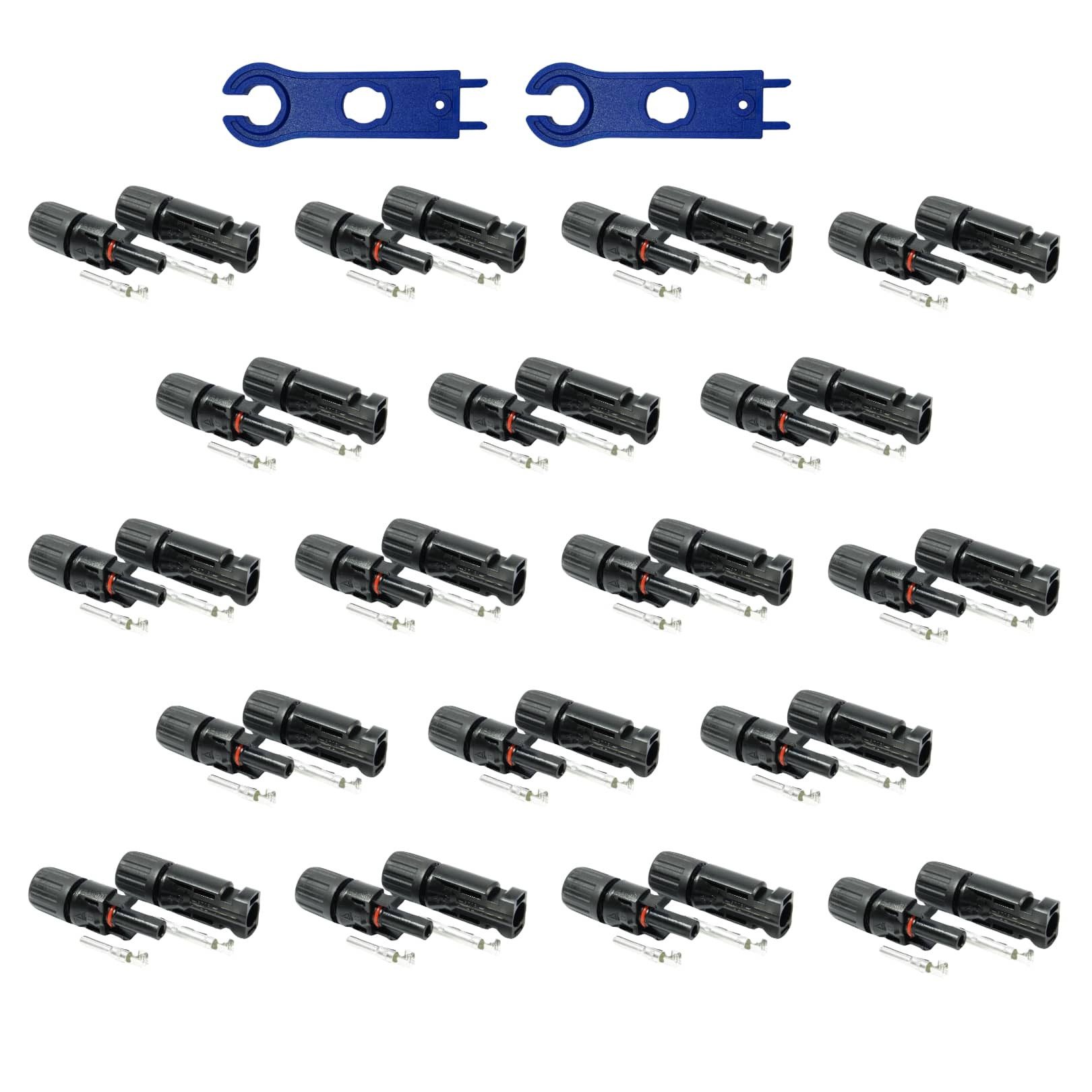 solartronics Solarmodul 5-100 Paar Solarstecker Solar-Spannschlüssel Set, Wasserdicht, (18-St)