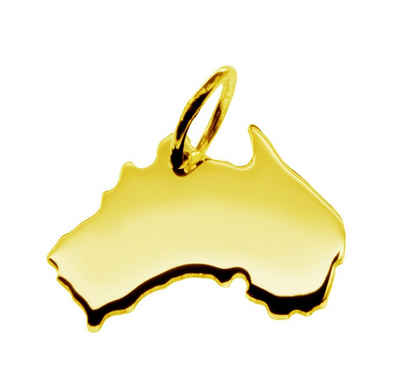 schmuckador Kettenanhänger Kettenanhänger in der Form von der Landkarte Australien in massiv 333 Gelbgold