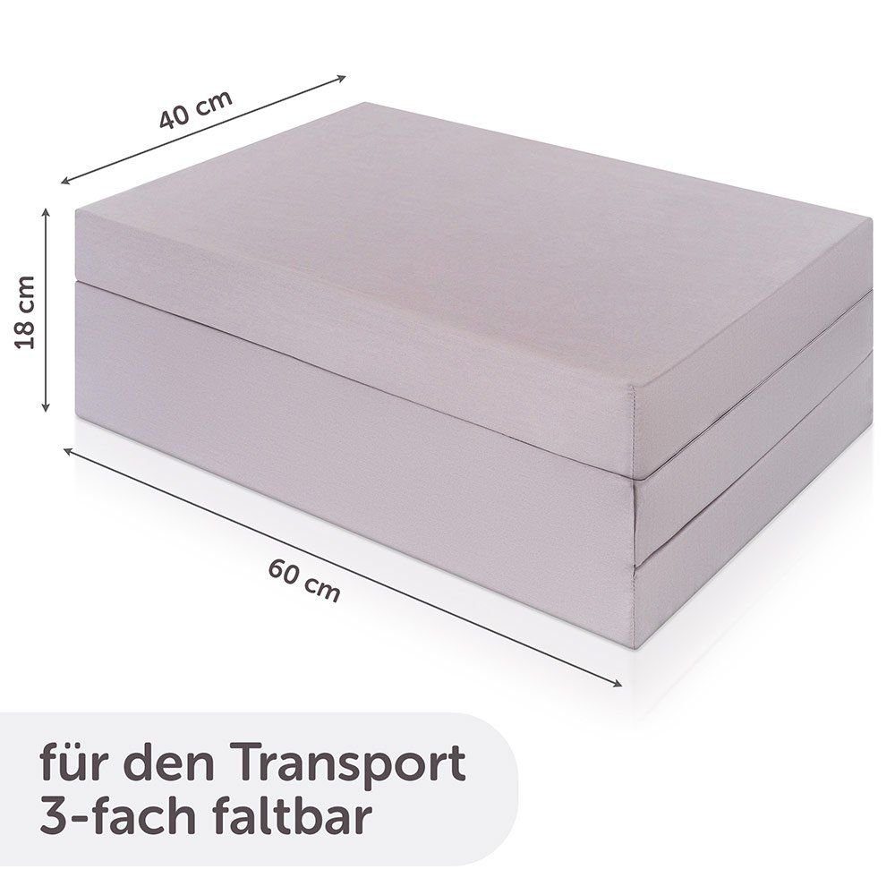 Reisebett-Matratzen Komfort - Grau, Alvi®, 6 cm hoch, Reisebettmatratze 60x120 cm Matratze für Baby Reisebett atmungsaktiv