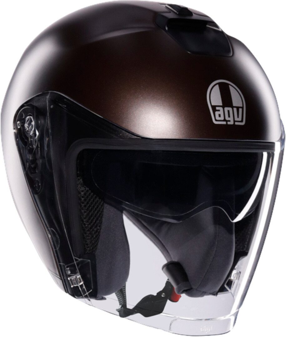AGV Motorradhelm Irides Mono Jethelm, vorbereitet für Kommunikationssystem,integriertes Sonnenvisier
