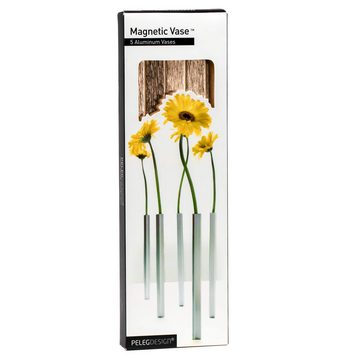 PELEG DESIGN® Blumenständer Magnetische Vase 5er Set Gold elegant stilvoll (5 St), Tischvase magnetisch, goldfarben, 5er Set