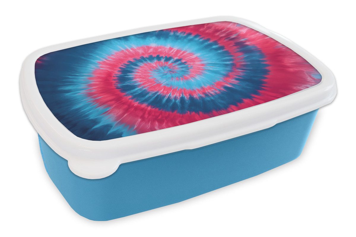 MuchoWow Lunchbox Spirale - Rosa - Rotierend, Kunststoff, (2-tlg), Brotdose, Lunchbox, Brotbox für Kinder und Erwachsene