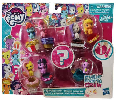 My Little Pony Spielfigur Hasbro E2414 My little Pony Cutie Mark Crew, (Packung, 8-tlg., Twilight Sparkle, Rainbow Dash, Pinkie Pie, Fluttershy, Rarity und Applejack als Ponyfiguren, Spike the Dragon-Figur und eine mysteriöse Figur oder Zubehör)