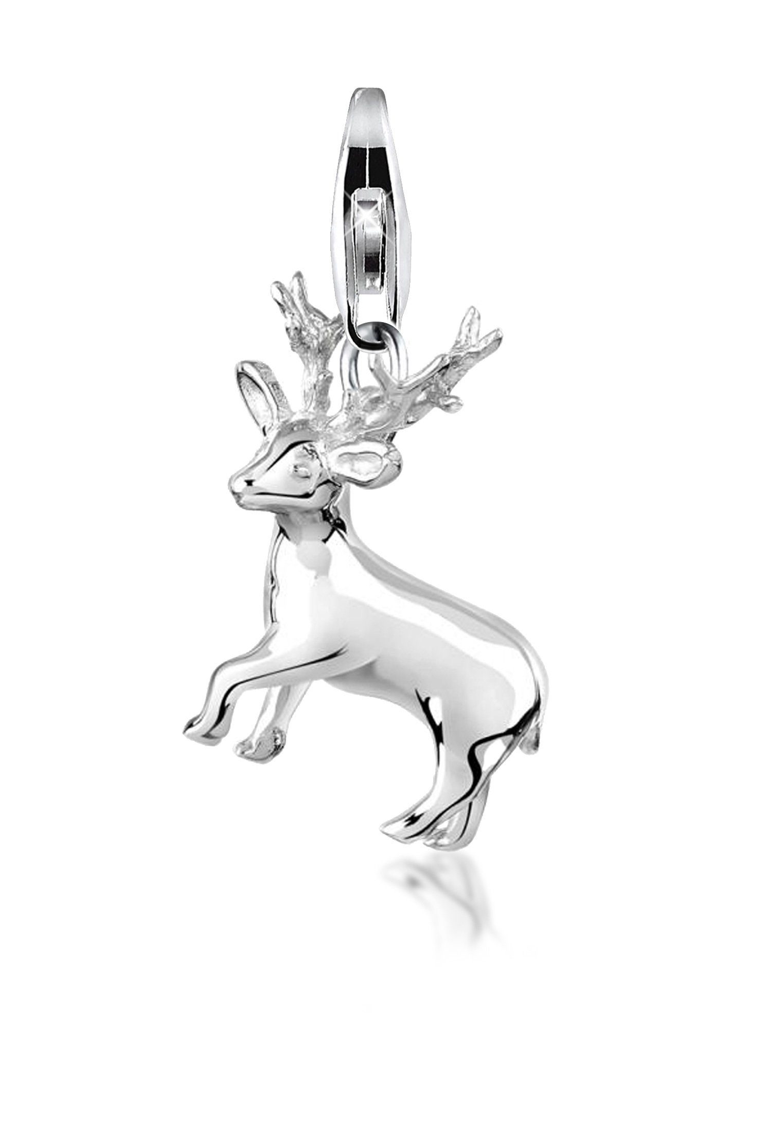 Nenalina Charm-Einhänger Nenalina Charm Hirsch Natur Tierfreund 925 Silber, Hirsch
