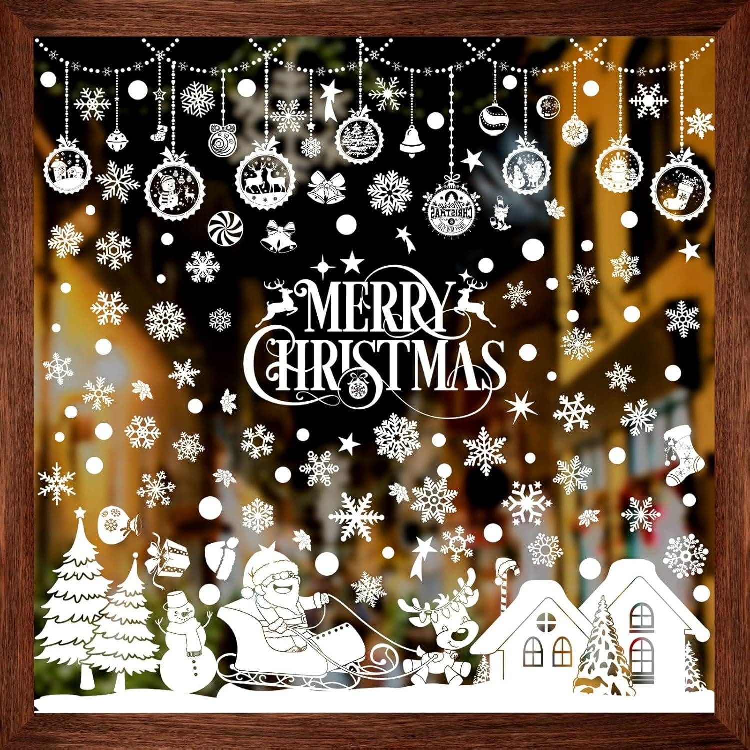 Dekohänger Fensterbilder Weihnachten 8 Blätter Schneeflocken Fenstersticker