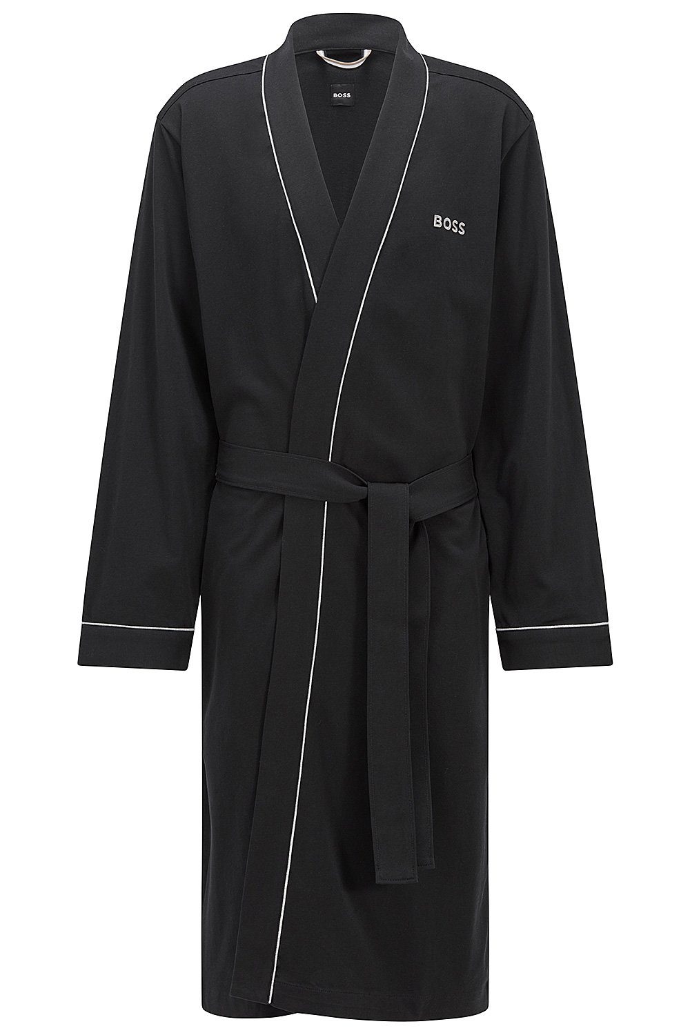 BOSS Herrenbademantel Kimono BM, Baumwolle, Taillengürtel, Morgenmantel aus Baumwolle