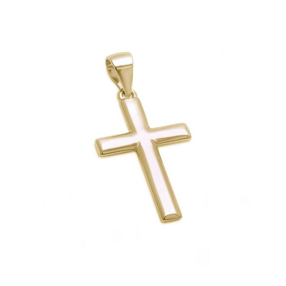 Goldene Hufeisen Kreuzanhänger Basic Kreuz Anhänger aus 925 Sterling Silber  Kettenanhänger (inkl. Etui), Vergoldet