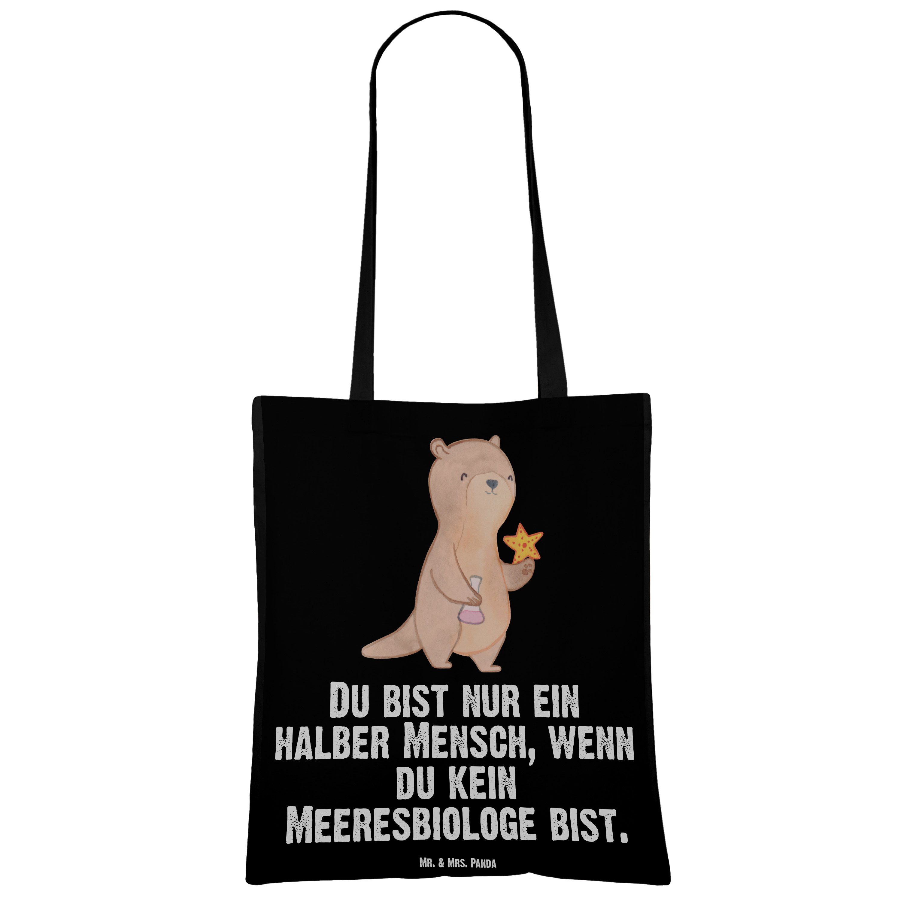 Meeresfors Herz Panda (1-tlg) & Schwarz Mr. Meeresbiologe - Beuteltasche, Tragetasche Mrs. - Geschenk, mit